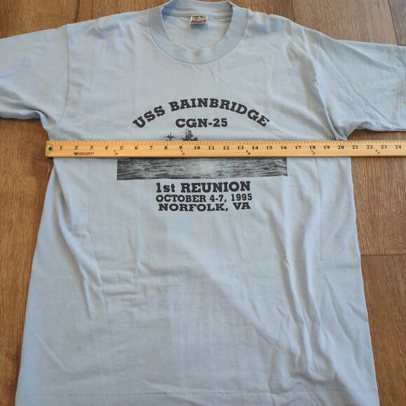 VTG USS Bainbridge Adult Large Shirt Missile Destroyer Navy Single Stitch 90s - Picture 6 of 7